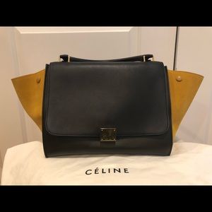 Celine Trapeze Suede Large Bag.
